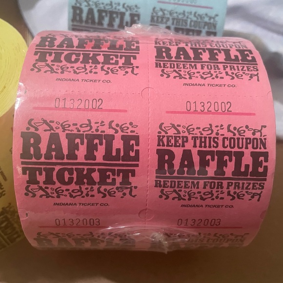 Lot of 3 Double Rolls of 1000 Marquee Extra-wide Indiana Raffle Tickets - Picture 3 of 5